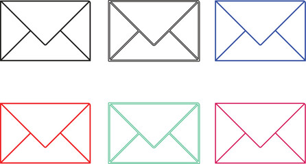 Mail icons set. email sign and symbol. E-mail icon. Envelope icon