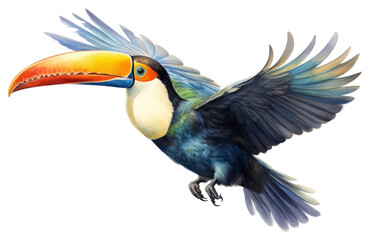 Fototapeta premium PNG Toco toucan flying bird animal beak.