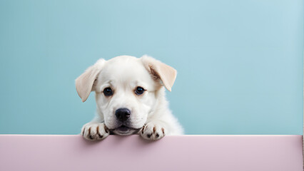 A small white dog is looking at the camera with its mouth open