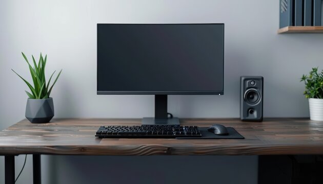 Minimalistic desktop setup with a powerful graphics card exposed, showcasing top-tier hardware and bandwidth potential, sleek aesthetics