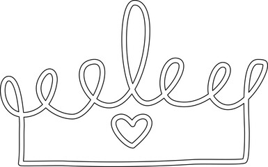 Queen or king crowns hand drawn. Royal imperial coronation symbols