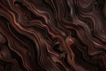 Luxurious Dark Brown Marble Texture with Golden Veins