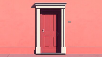 door in red wall