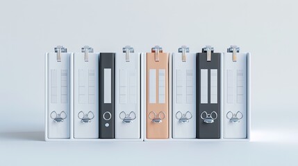 Binder with papers on a neutral background, organized for class