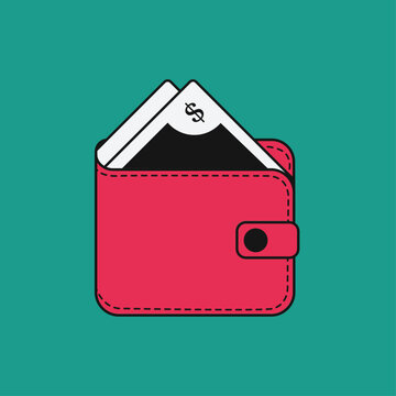 Wallet Icon Illustration for Finance posters and flyers