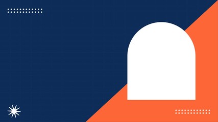 Animation Youtube Thumbnail Dark Blue Background with White Shapes. 4k Animation
