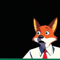 Obraz premium Fox detective in a daring nighttime investigation with urban background