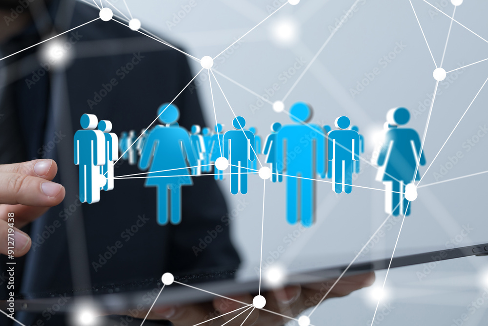 Poster Global network. Blockchain. 3D illustration. Neural networks and artificial intelligence. Abstract  - 3d