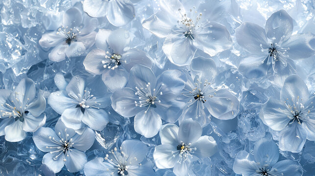 Close Up of Blue Flowers Generated Ai