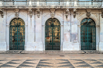 Detail of the main entrance of the Town Hall, Lisbon, Portugal