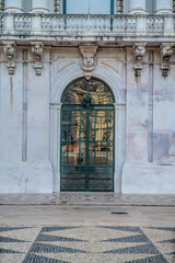 Detail of the main entrance of the Town Hall, Lisbon, Portugal