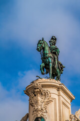 The equestrian bronze statue of King Jose I of Portugal was designed by Machado de Castro in 1775