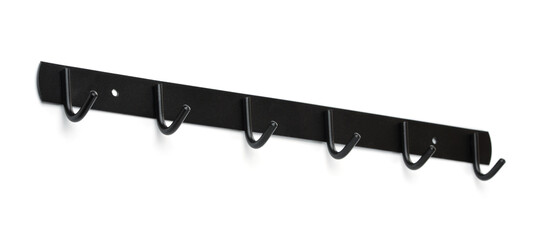 Wall mounted black metal coat rack