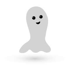 scary halloween ghost spooky spirit flying monster icon with funny cute spooky faces