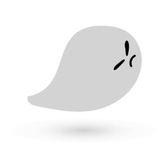 Fototapeta premium scary halloween ghost spooky spirit flying monster icon with funny cute spooky faces