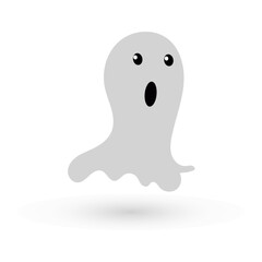 scary halloween ghost spooky spirit flying monster icon with funny cute spooky faces poster or banner vector illustration