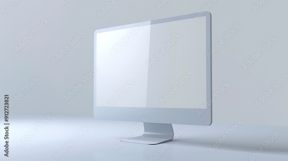 Poster minimalist computer monitor, modern design with blank screens