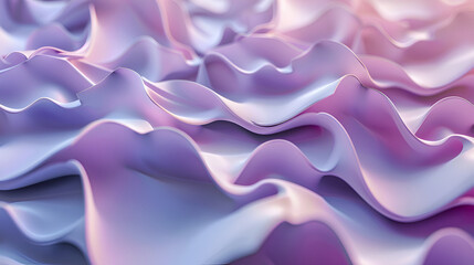 Obraz premium Minimalistic abstract background with smooth lines in pink, blue and white colors ,Shining light through a thin weave flying in the wind