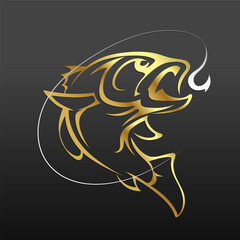 Fishing championship logo vector illustration 3