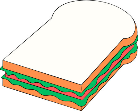 recommend clip art: Cartoon club sandwich illustration