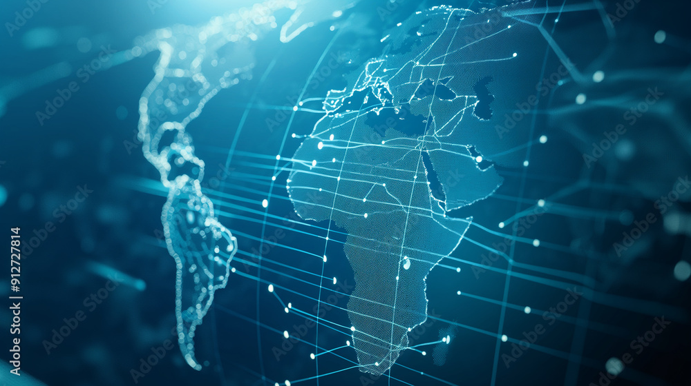 Poster global computer technology concept