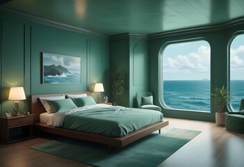Photo modern style interior room 3d illustration Luxury classic modern bedroom suite in hotel