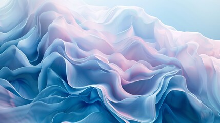Obraz premium Fluid blue and pink abstract waves with gentle curves.