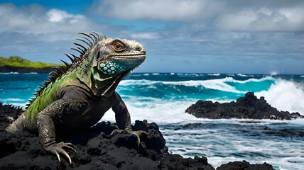 iguana on the beach