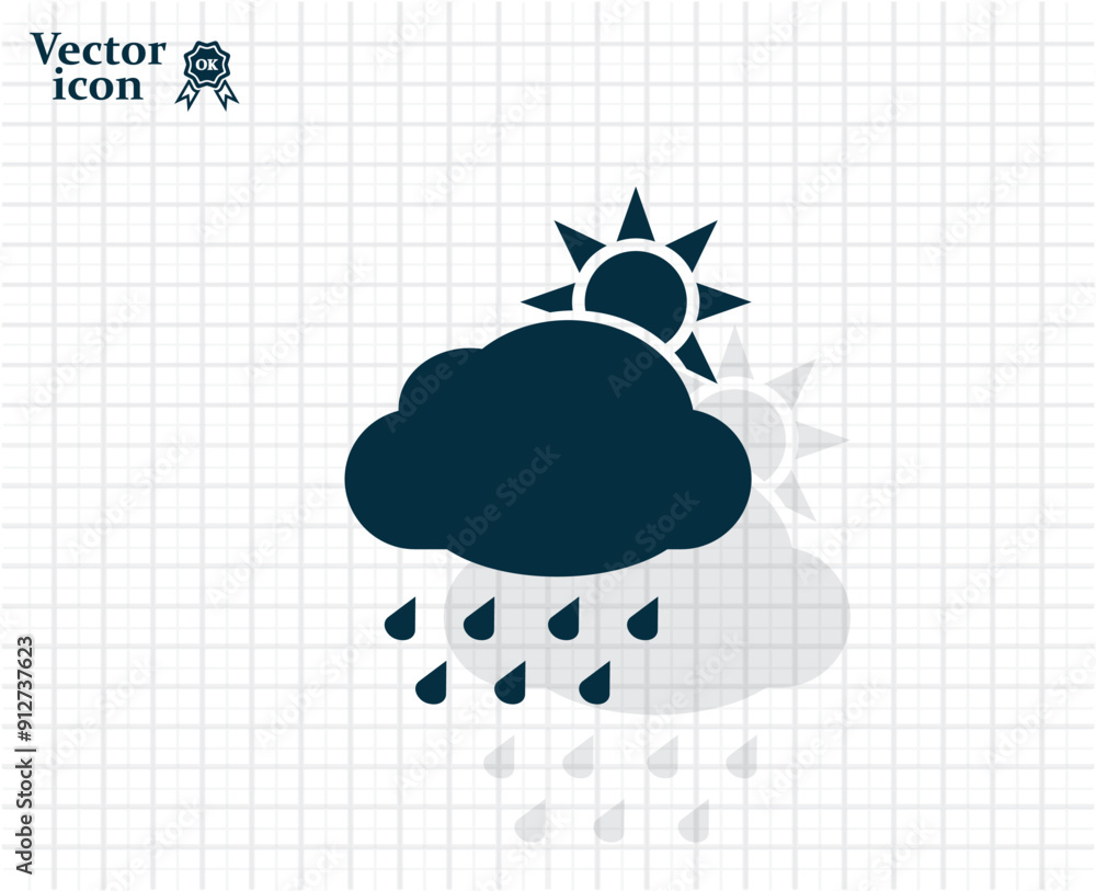 Aufkleber vector dark color icon with shadow on light checkered background