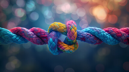 Colorful knots symbolizing unity