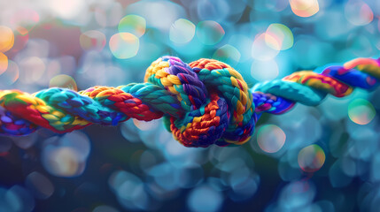 Colorful knots symbolizing unity