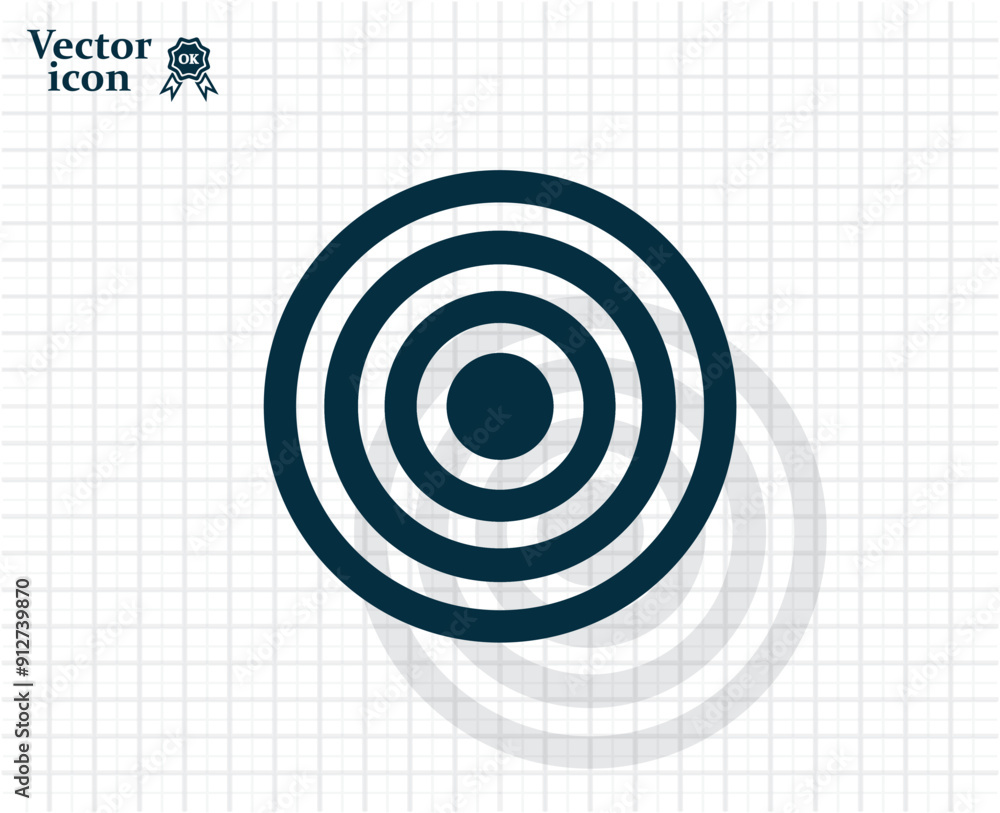 Poster vector dark color icon with shadow on light checkered background