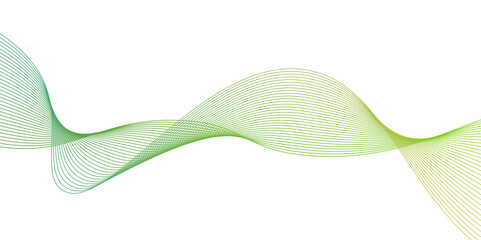 Transparent horizontal green wave on white background.Modern simple halftone wavy lines template design.Vector abstract graphic design Banner Pattern background template.