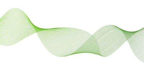 Transparent horizontal green wave on white background.Modern simple halftone wavy lines template design.Vector abstract graphic design Banner Pattern background template.