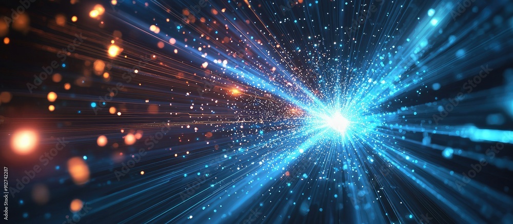 Aufkleber futuristic high speed wireless mobile technology background with light effects abstract innovation i