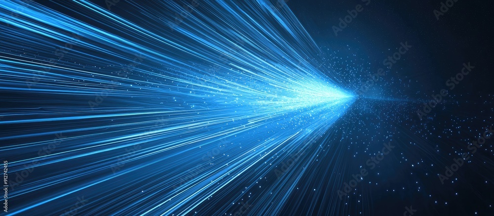 Poster dynamic abstract background with speed motion light lines and blue filter technology