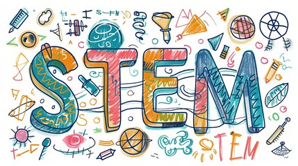 Obraz premium STEM artwork featuring scientific and technical elements