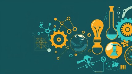 Focused scientific tools and innovation illustration.