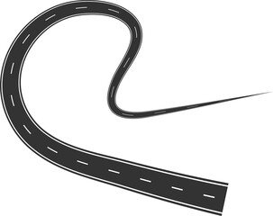 Road curves with white markings, highway, traffic, street, race