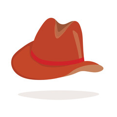 Cowboy hat isolated element. Vector drawing illustration for icon, game, packaging, banner. Wild west, western, cowboy concept