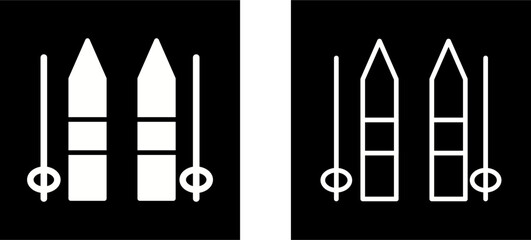 Ski Sticks Vector Icon