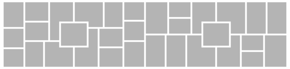 Fototapeta premium Pictures or photos frame collage. comics page grid layout abstract photo frames and digital photo wall template