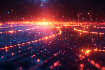 Obraz premium Advanced AI metropolis, digital integration, futuristic technology, holographic networks