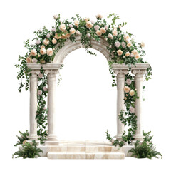 A wedding arch with columns isolated on transparent png