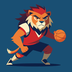 cartoon lion basketball mascot