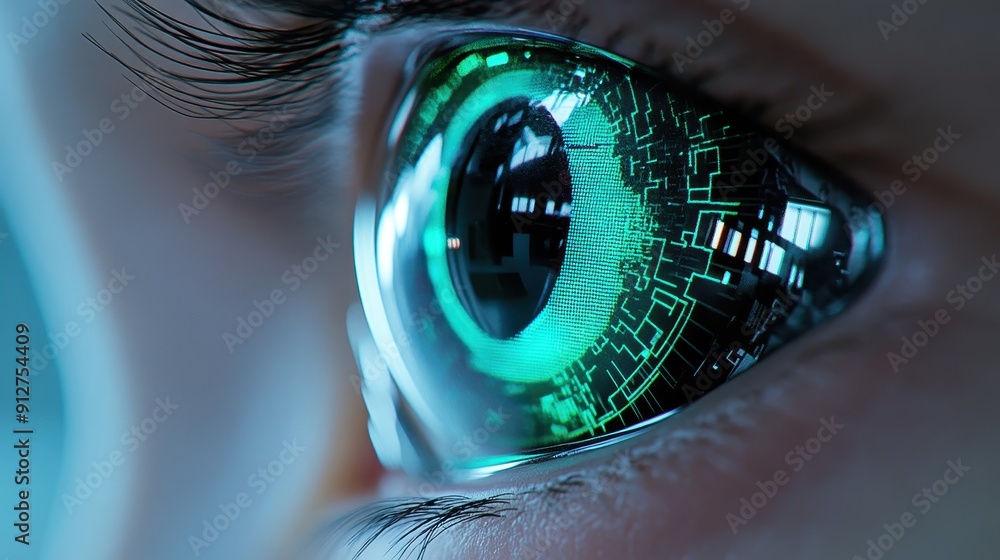 Poster cybernetic vision enhancements, advanced artificial systems designed to significantly improve sight 
