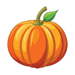 Orange pumpkin vector on white background. Happy Halloween. Thanksgiving day with orange pumpkin.