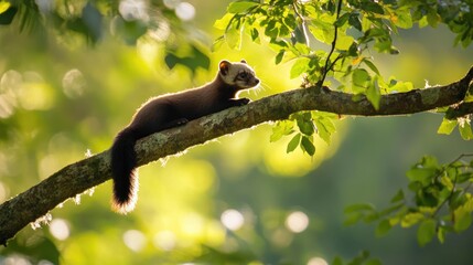  Pine Marten Resting Branch