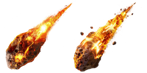 meteor flying isolated on a transparent background