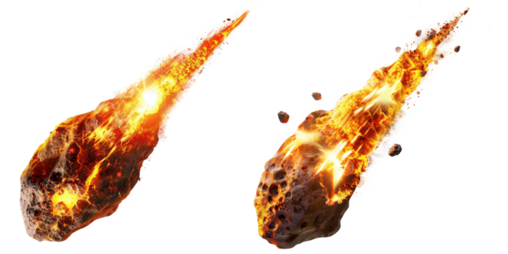 meteor flying isolated on a transparent background - Powered by Adobe